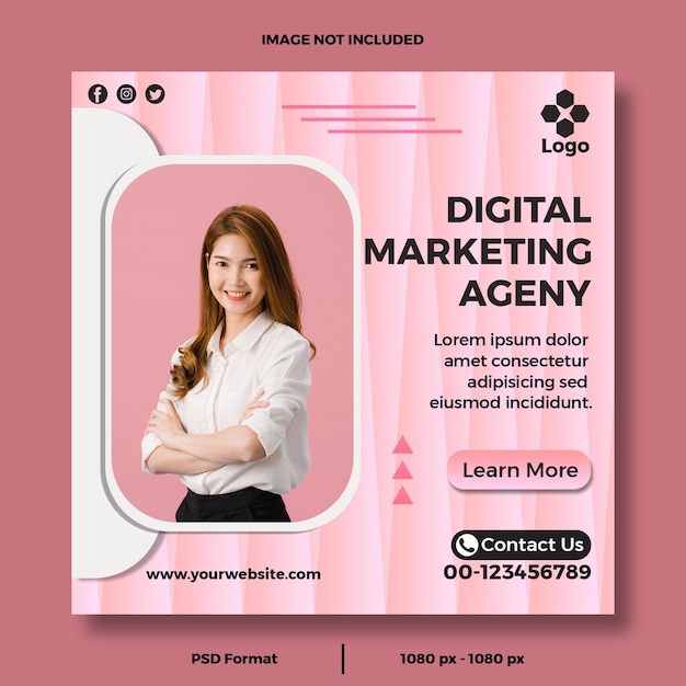 A flyer for a website that says digital marketing agency.