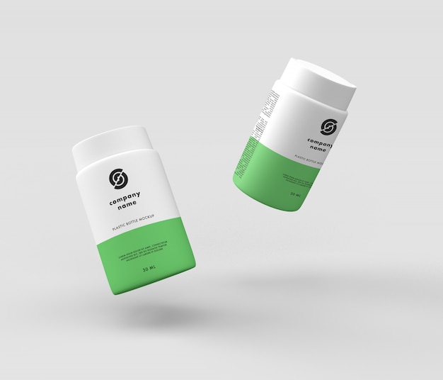 Flying 3d Bottle Mockup