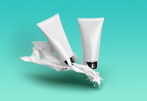 Flying 3D Cosmetic Package Mockup Support