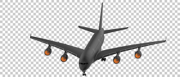 Flying airplane on transparent background 3d rendering illustration