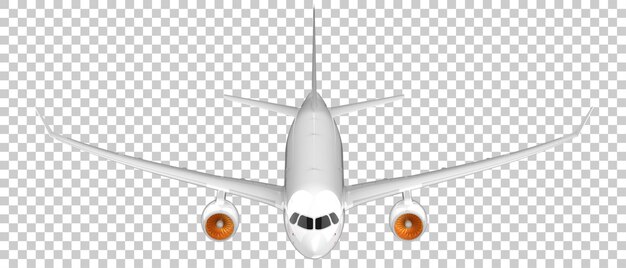 Flying airplane on transparent background 3d rendering illustration