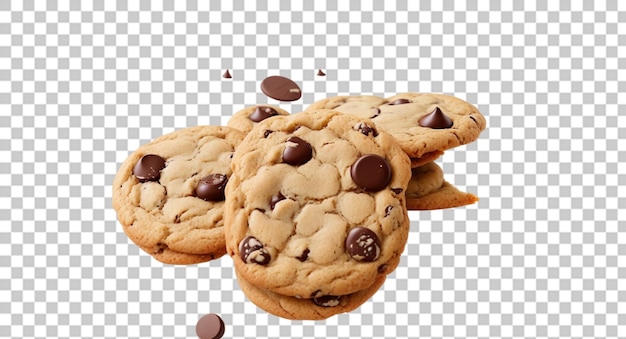 Flying Cookie Chocolate Chip On Transparent Background