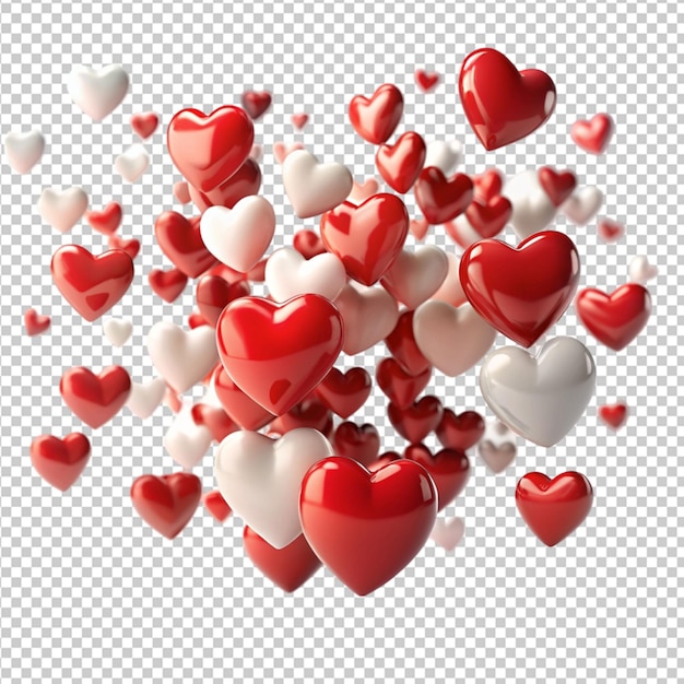 flying hearts transparent background