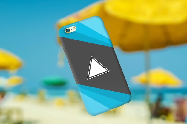 Flying phone case mockup