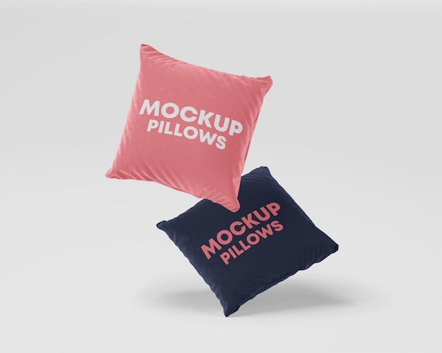 Flying pillows mockup