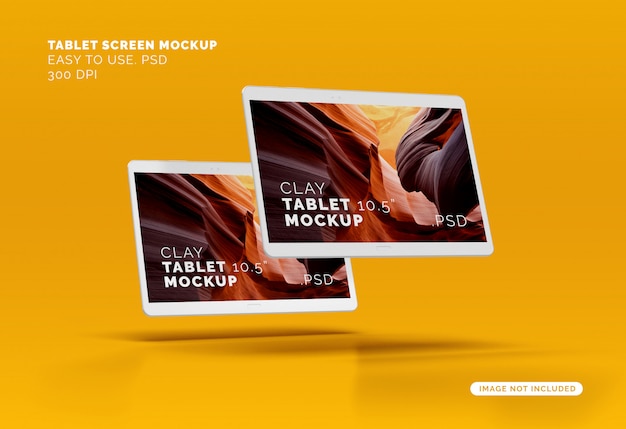 Flying tablets mockup