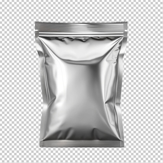 foil bag pang mockup on transparent background