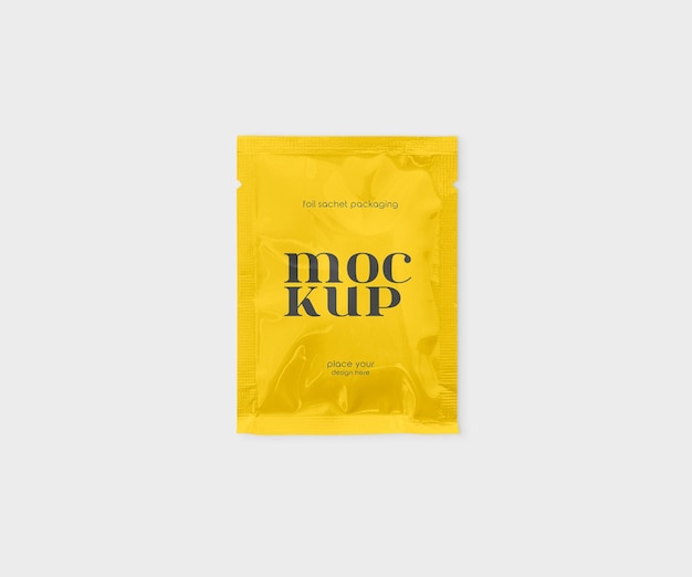 PSD foil sachet packaging mockup psd template