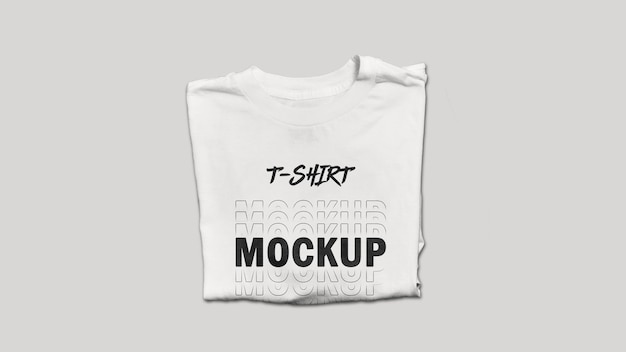 fold white t shirt mockup