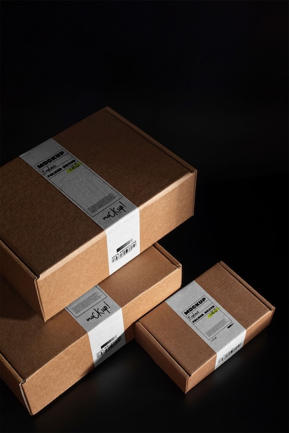 Folded boxes mockup design