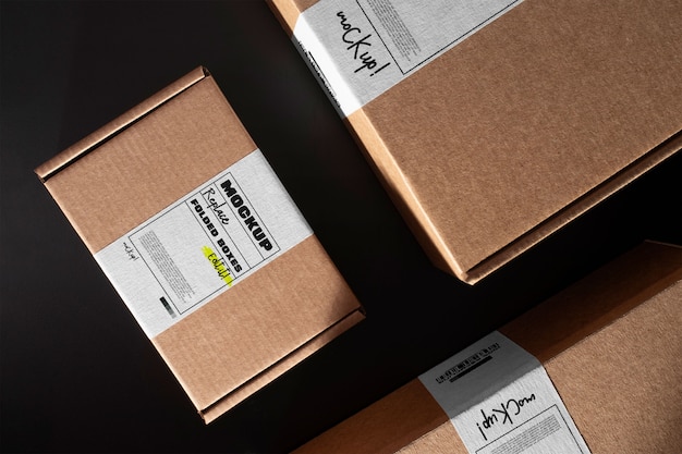 Folded boxes mockup design