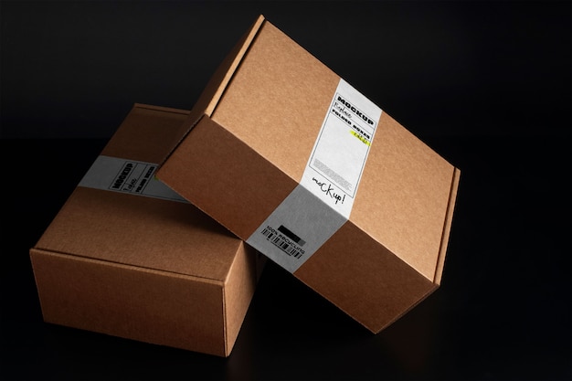 Folded boxes mockup design