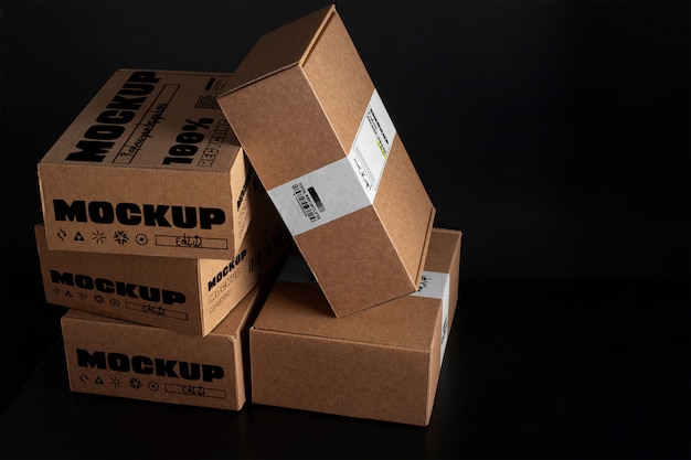 Folded boxes mockup design