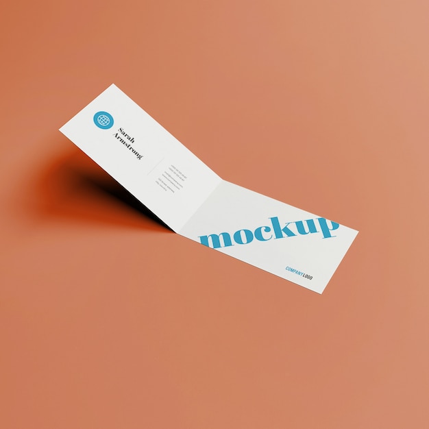 Folded Business Card mockup