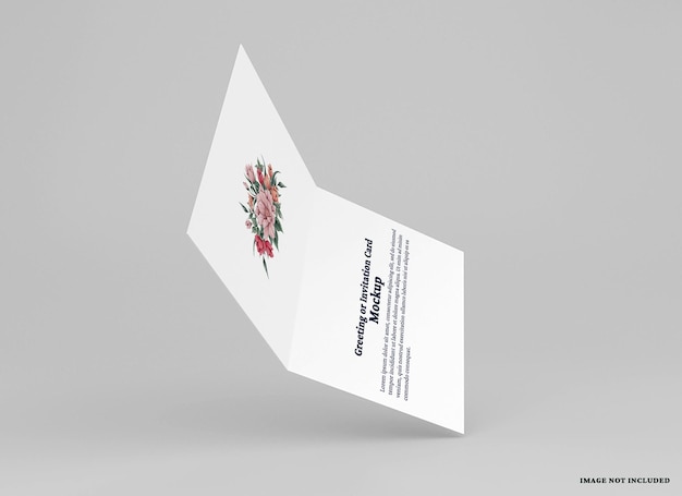 Folded greeting card mockup