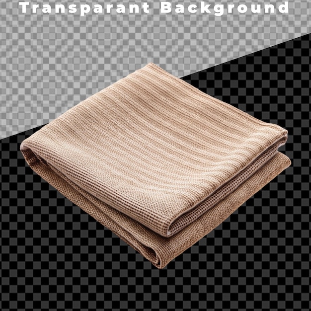 PSD folded kitchen clothe isolated on transparent background