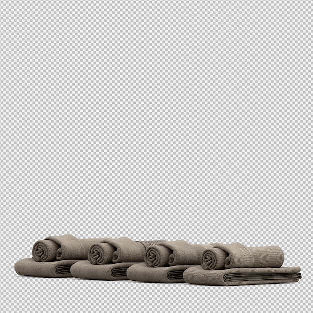 Folded towels 3D isolated render