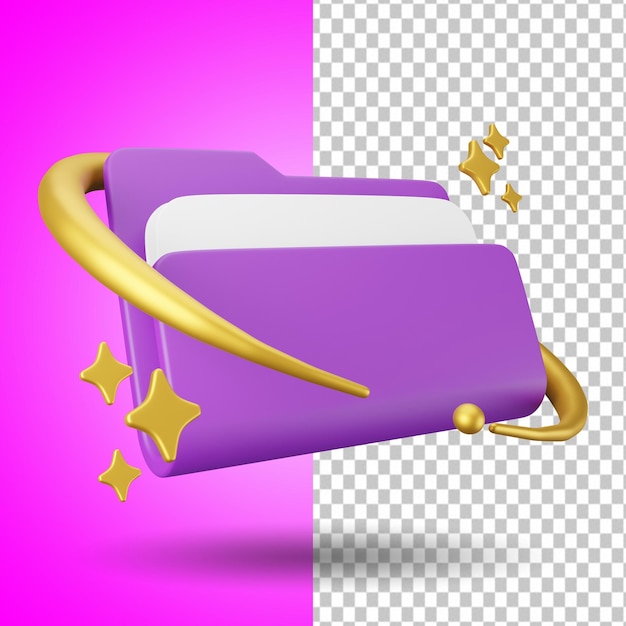 Folder 3D Icon UI Illustration