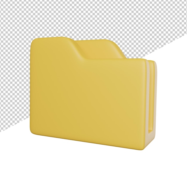 Folder File Manager side view 3d rendering icon illustration on transparent background