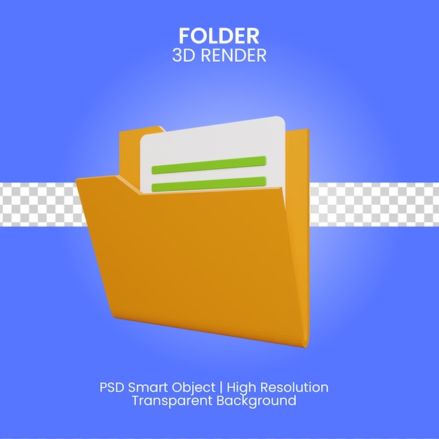 Folder icon 3d render isolated