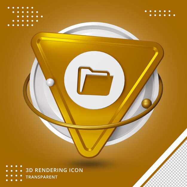 Folder icon in 3d rendering isolated