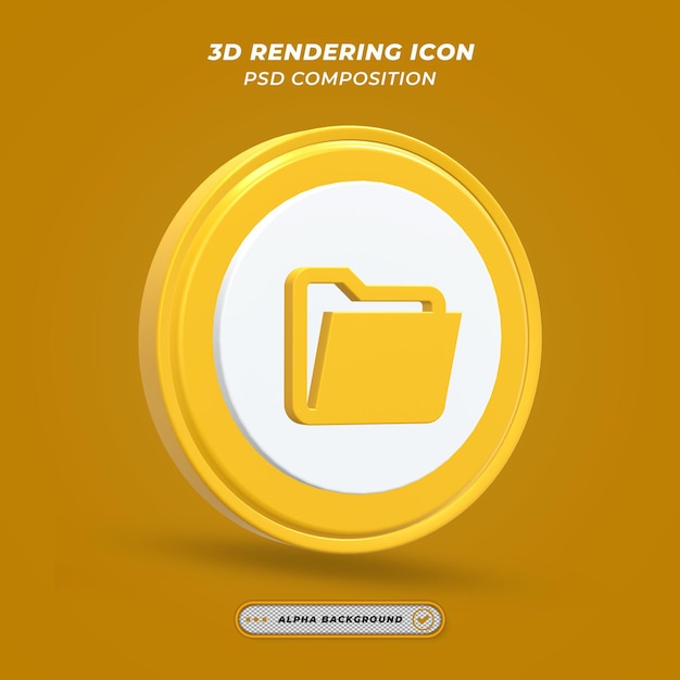 Folder icon in 3d rendering