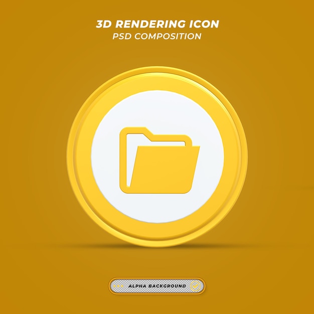 Folder icon in 3d rendering