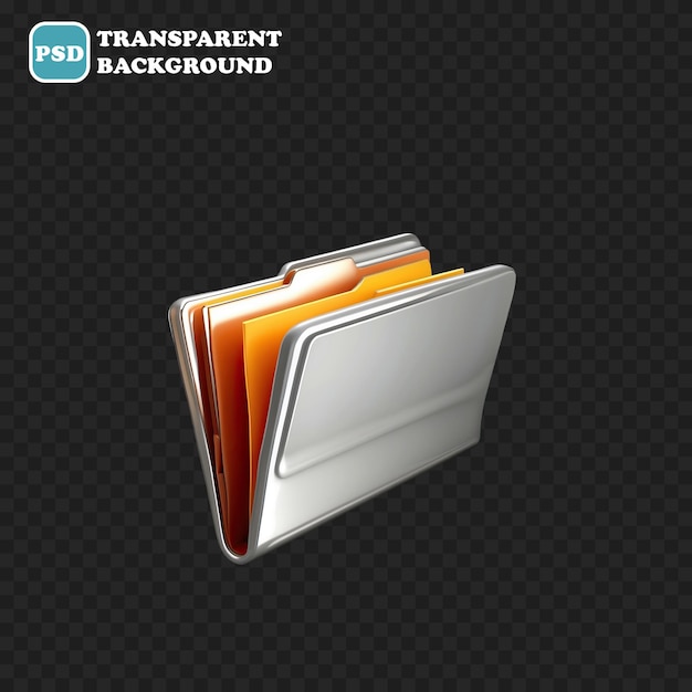 PSD folder isolated 3d render illustration