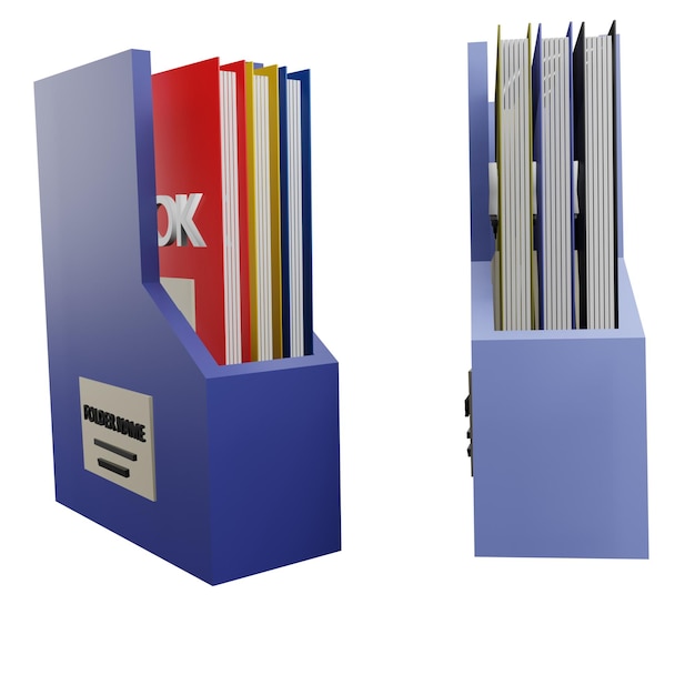 Folder notebook 3D illustration with transparent background