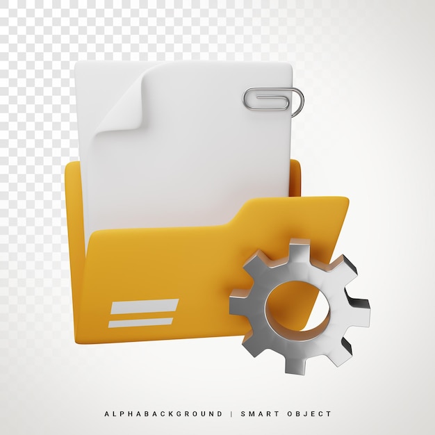 Folder Setting 3d Icon Illustration