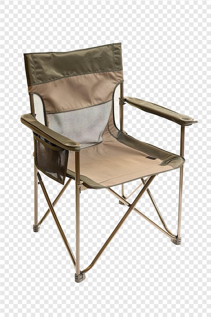 a folding chair with a brown cover and a brown blanket