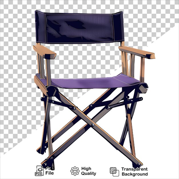 a folding chair with a purple cushion that says quot the companys health care quot