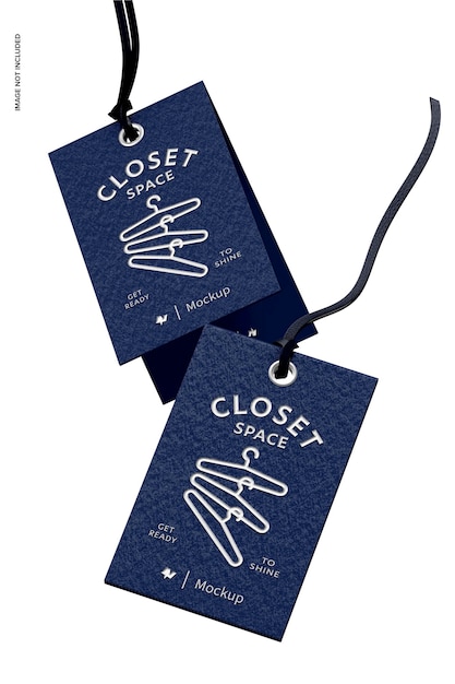 Folding Clothing Tags Mockup