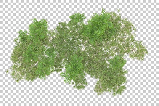 Foliage island isolated on white background 3d rendering illustration