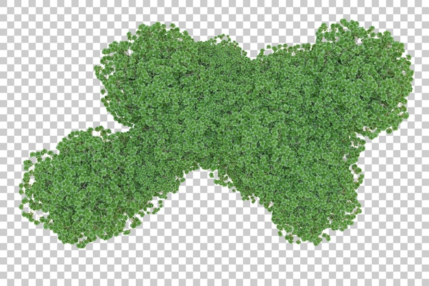 Foliage island isolated on white background 3d rendering illustration