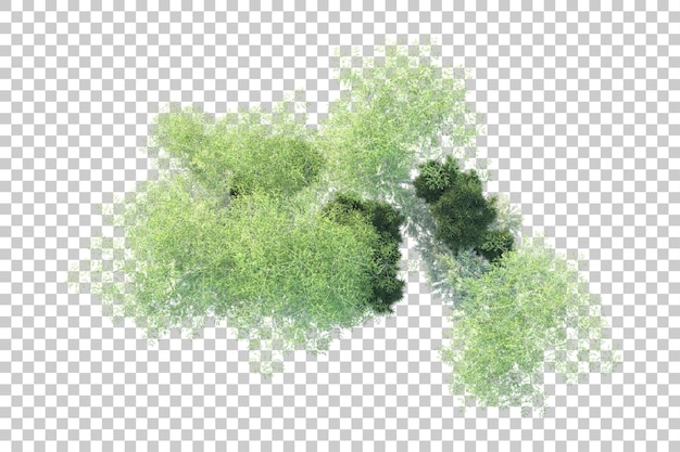 Foliage island isolated on white background 3d rendering illustration