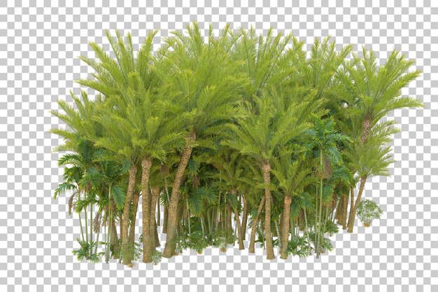 Foliage island isolated on white background 3d rendering illustration