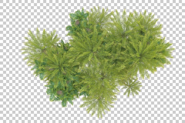 Foliage island isolated on white background 3d rendering illustration