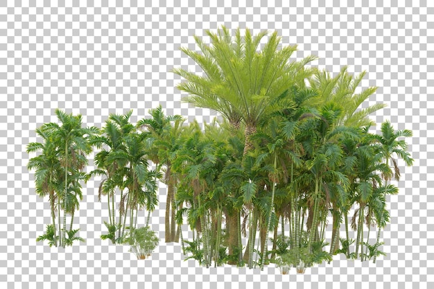 Foliage island isolated on white background 3d rendering illustration