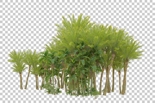 Foliage island isolated on white background 3d rendering illustration