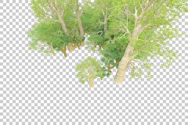 Foliage island isolated on white background 3d rendering illustration