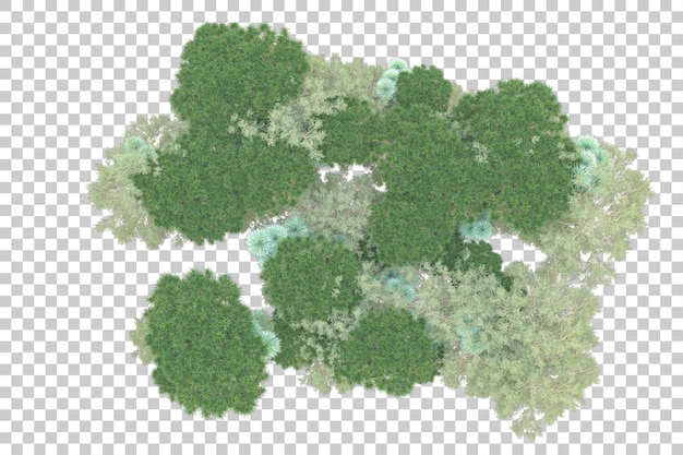 Foliage island isolated on white background 3d rendering illustration