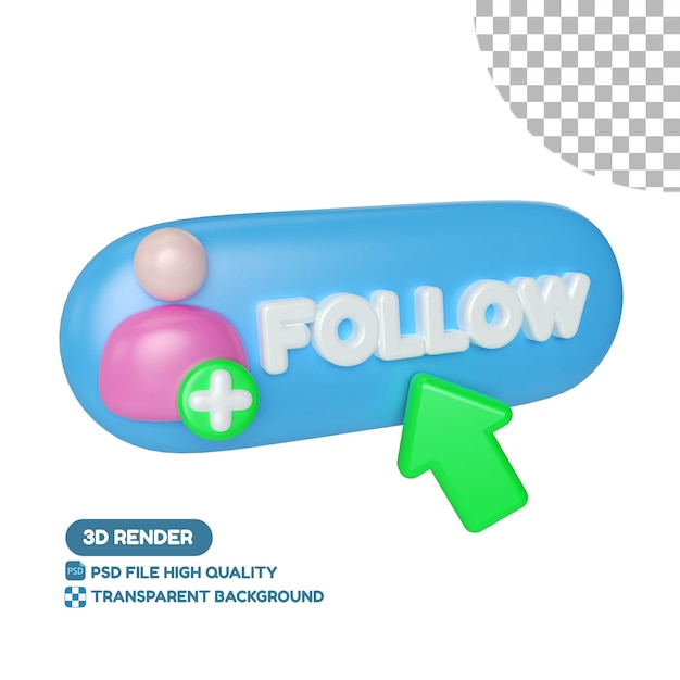 Follow 3D Illustration Icon