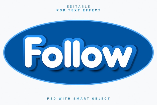 PSD follow 3d text effect