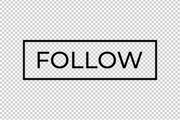 PSD follow button element transparent background file format psd black colour