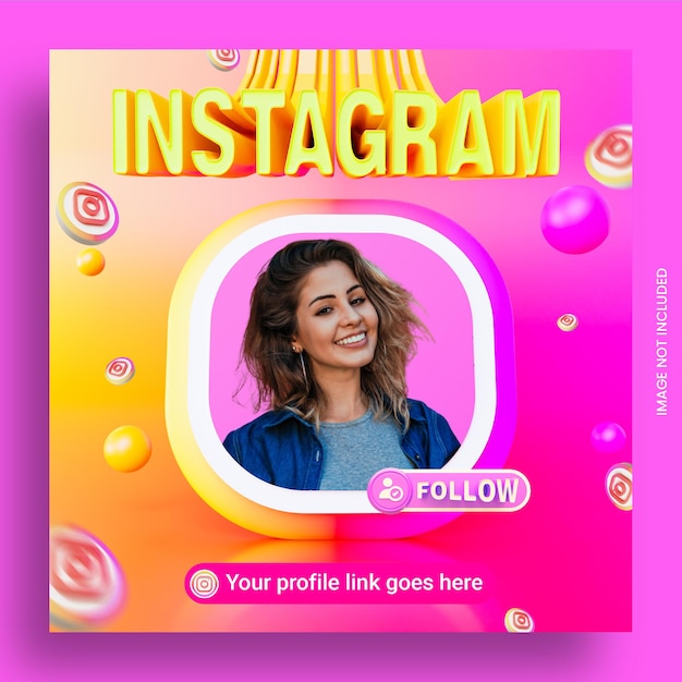 Follow us on instagram social media square banner template