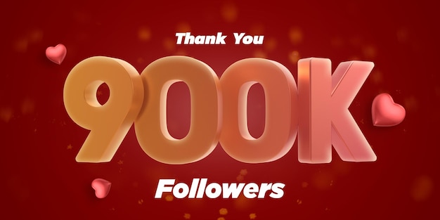 followers thank you golden 900 k numbers confetti and balloons social network friends followers