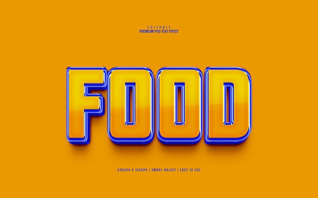 Food 3d editable premium psd text effect