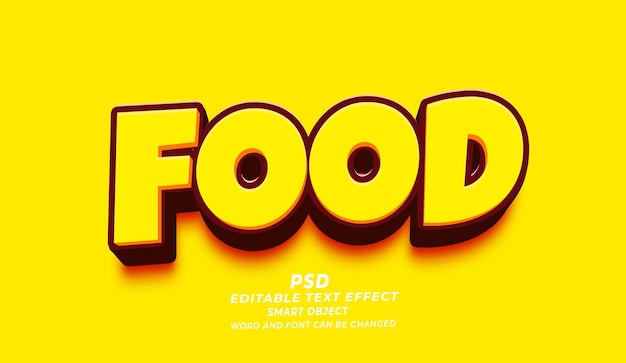 PSD food 3d editable text effect photoshop psd style