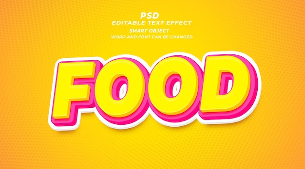 Food 3d editable text effect photoshop template